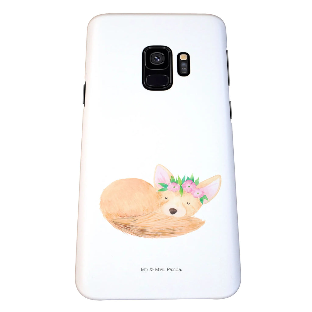 Handyhülle Wüstenfuchs Blumen Handy, Hülle, Cover, Iphone 10, Handycover, Iphone X, Handy Case, Handyhülle, Wildtiere, Afrika, Wüstenfuchs, Blumen, Blumenkranz, Glücklich, Wüste