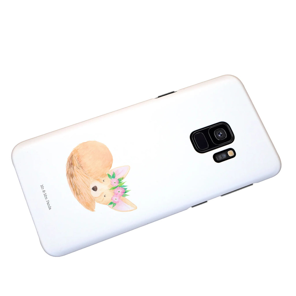 Handyhülle Wüstenfuchs Blumen Handy, Hülle, Cover, Iphone 10, Handycover, Iphone X, Handy Case, Handyhülle, Wildtiere, Afrika, Wüstenfuchs, Blumen, Blumenkranz, Glücklich, Wüste