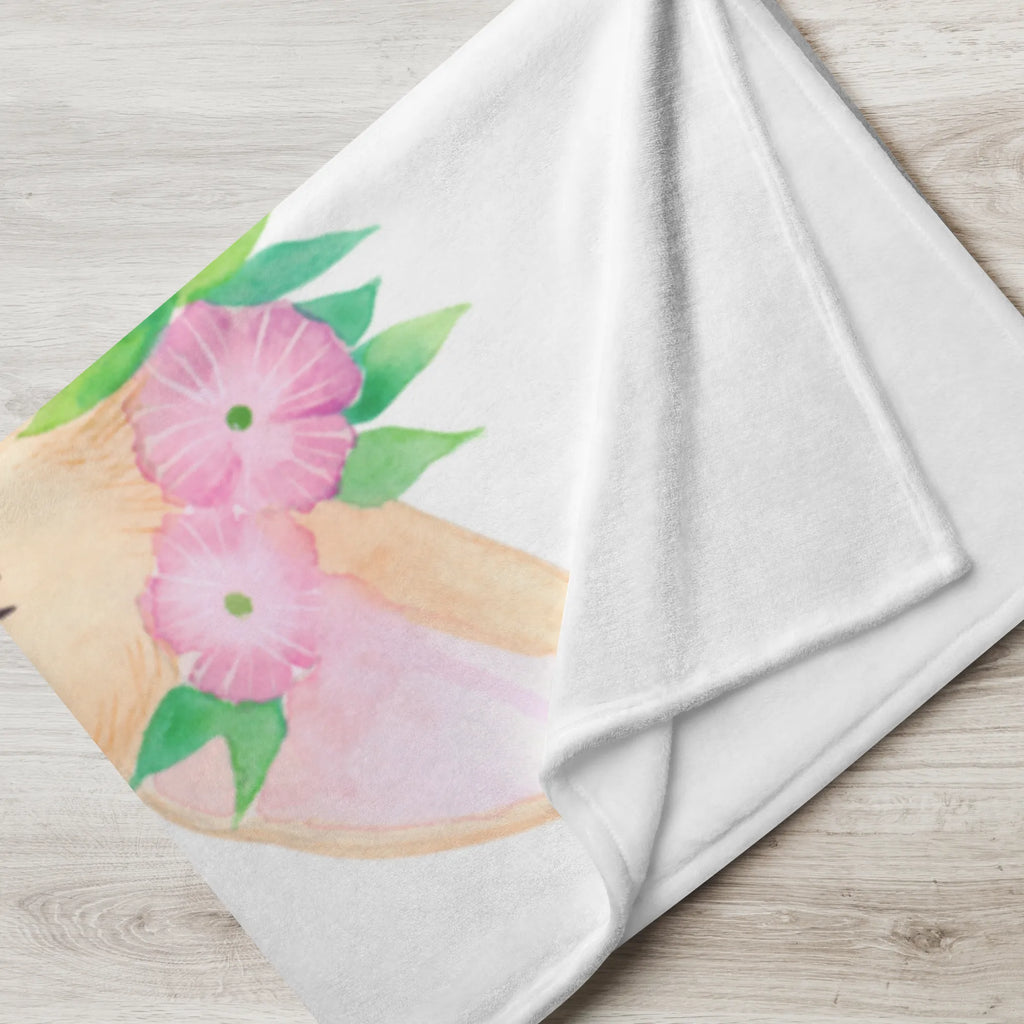 Baby blanket desert fox Flower Babydecke, Geschenk Geburt, Krabbeldecke, Babyecke Kuscheldecke, Babygeschenk, Afrika, Wildtiere, Blumen, Blumenkranz, Wüste, Glücklich, Wüstenfuchs