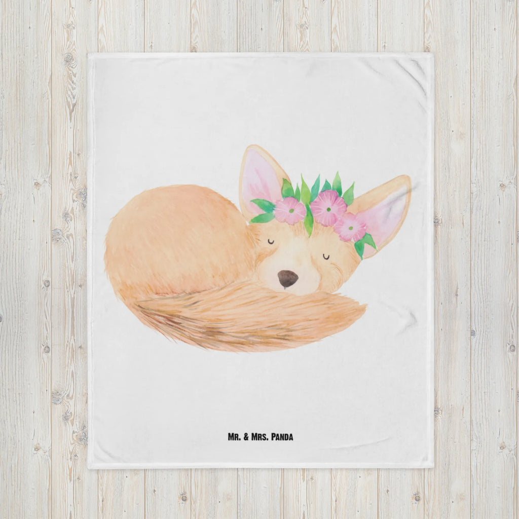 Baby blanket desert fox Flower Babydecke, Geschenk Geburt, Krabbeldecke, Babyecke Kuscheldecke, Babygeschenk, Afrika, Wildtiere, Blumen, Blumenkranz, Wüste, Glücklich, Wüstenfuchs