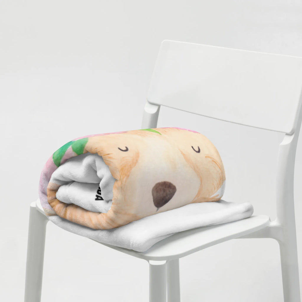 Baby blanket desert fox Flower Babydecke, Geschenk Geburt, Krabbeldecke, Babyecke Kuscheldecke, Babygeschenk, Afrika, Wildtiere, Blumen, Blumenkranz, Wüste, Glücklich, Wüstenfuchs