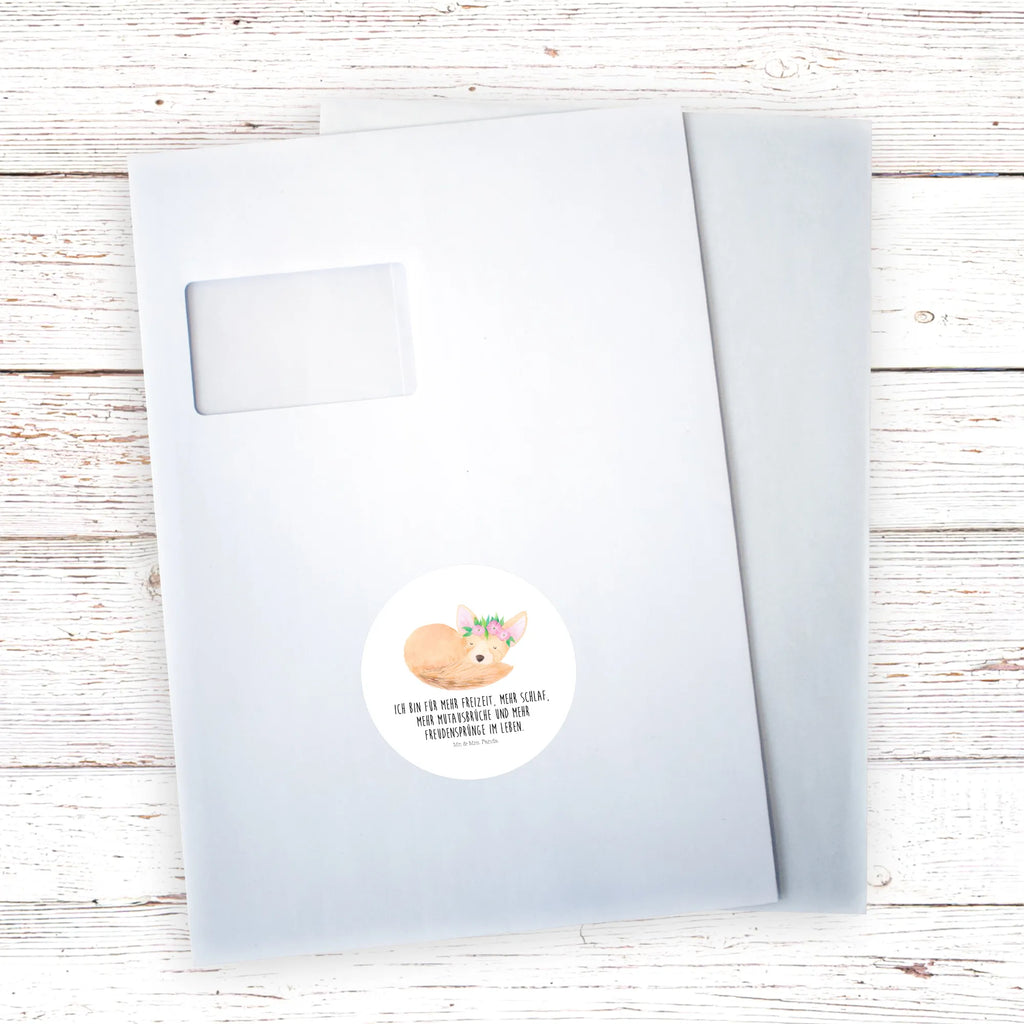 Round sticker desert fox Flower children, label, sticker, round, Sticker, Africa, happy, desert fox, wreath of flowers, flowers, desert