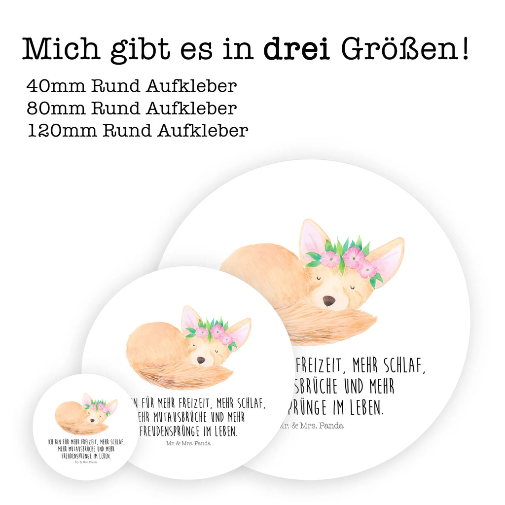 Round sticker desert fox Flower children, label, sticker, round, Sticker, Africa, happy, desert fox, wreath of flowers, flowers, desert