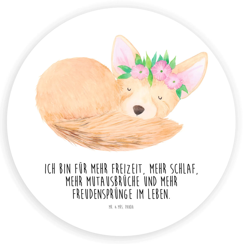 Round sticker desert fox Flower children, label, sticker, round, Sticker, Africa, happy, desert fox, wreath of flowers, flowers, desert