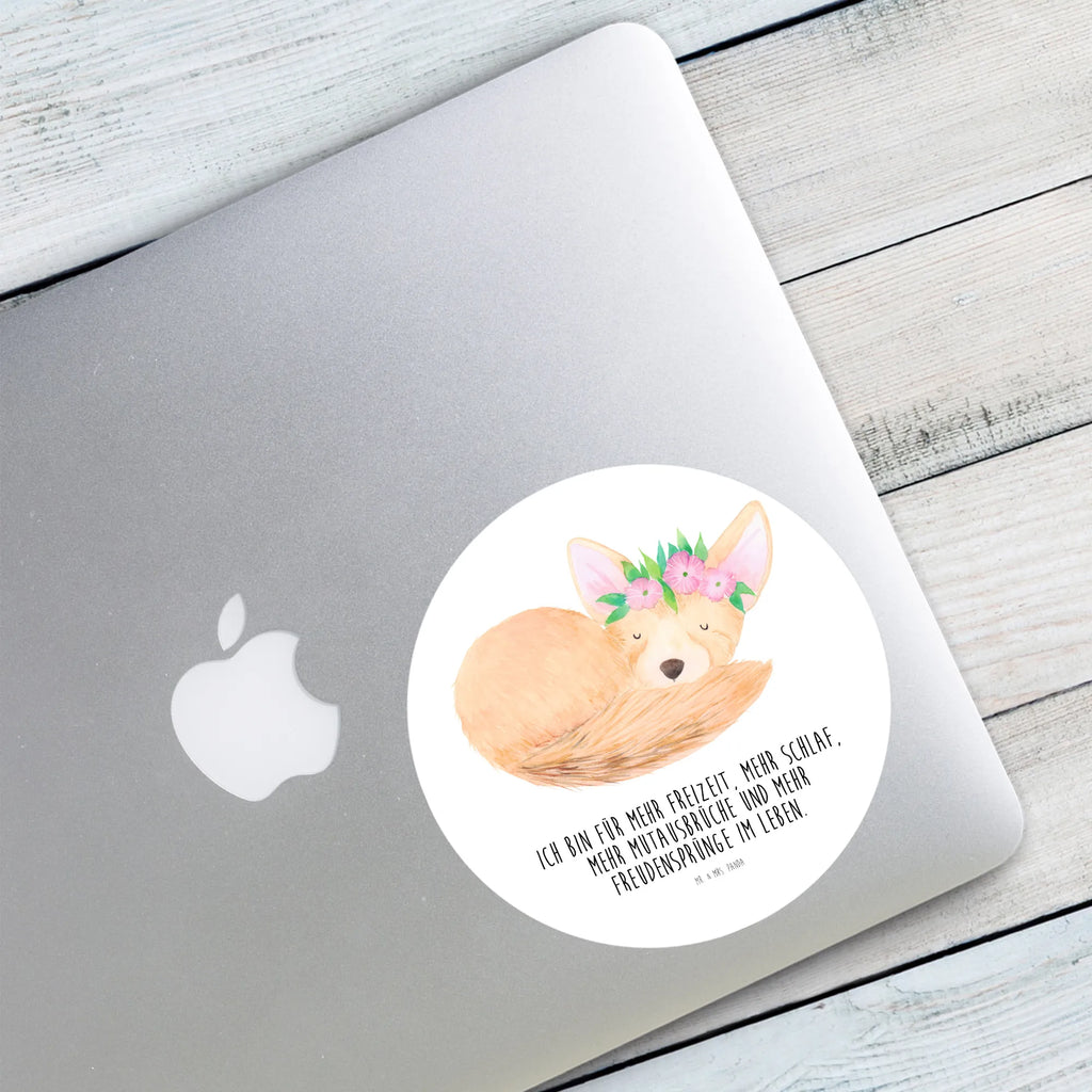 Round sticker desert fox Flower children, label, sticker, round, Sticker, Africa, happy, desert fox, wreath of flowers, flowers, desert