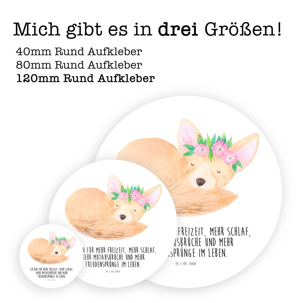 Round sticker desert fox Flower children, label, sticker, round, Sticker, Africa, happy, desert fox, wreath of flowers, flowers, desert