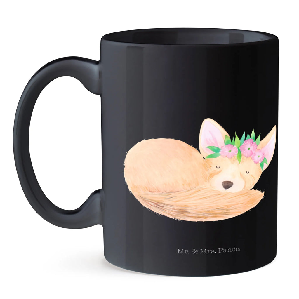 Mug desert fox Flower porcelain mug, custom mug, personalized mug, mug, latte mug, mug with designs, mug with quotes, office mug, coffee mug, tea mug, novelty mug, ceramic mug, gift mug, Africa, desert fox, happy, wreath of flowers, desert, flowers