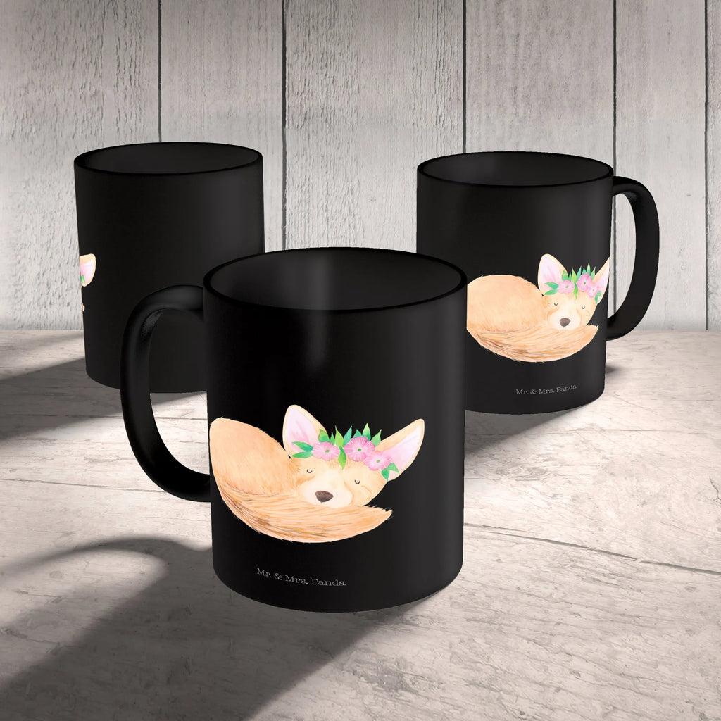 Mug desert fox Flower porcelain mug, custom mug, personalized mug, mug, latte mug, mug with designs, mug with quotes, office mug, coffee mug, tea mug, novelty mug, ceramic mug, gift mug, Africa, desert fox, happy, wreath of flowers, desert, flowers