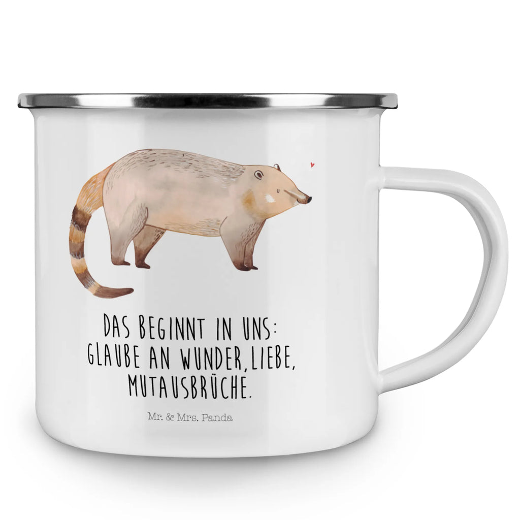 Kempingowy kubek emaliowany Nosacz reisetasse, Tasse Emaille, Kaffeetasse, Pott, Trinkbecher, metallbecher, Emaille Becher, Emailletasse, Tasse, Emaille Tasse, Campingbecher, Campingtasse, Teetasse, Reisebecher, becher emaille, Blechtasse, Kaffeebecher, blechbecher, emaillebecher, wanderbecher, Teebecher, wandertasse, Metalltasse, Becher, Lustige Sprüche, Tiere, Tiermotive, Gute Laune, Nasenbär, Bär, Rüsselbär, Nasenbären