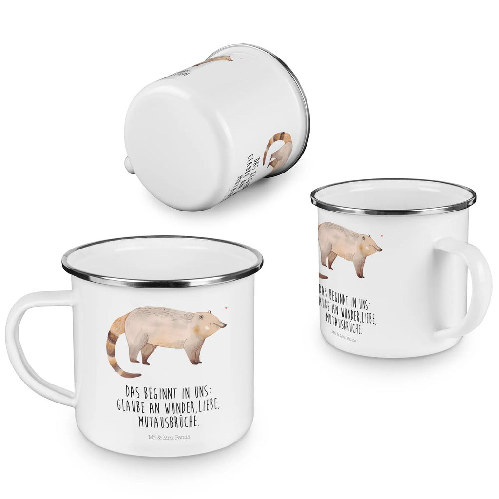 Kempingowy kubek emaliowany Nosacz reisetasse, Tasse Emaille, Kaffeetasse, Pott, Trinkbecher, metallbecher, Emaille Becher, Emailletasse, Tasse, Emaille Tasse, Campingbecher, Campingtasse, Teetasse, Reisebecher, becher emaille, Blechtasse, Kaffeebecher, blechbecher, emaillebecher, wanderbecher, Teebecher, wandertasse, Metalltasse, Becher, Lustige Sprüche, Tiere, Tiermotive, Gute Laune, Nasenbär, Bär, Rüsselbär, Nasenbären