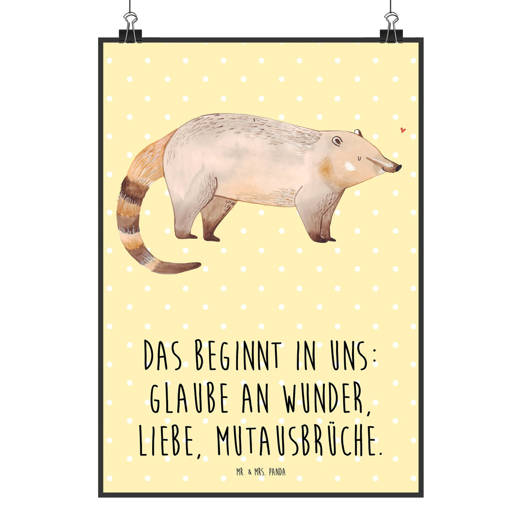 Poster Coati Plakat, kunstposter, Wandbild, Designposter, Mr. & Mrs. Panda Poster, drucke, Wanddeko Bild, Wanddekoration, grafikposter, kunst für die wand, kunstdruck poster, Wandschmuck, Deko Bild, Poster, Bild für Wand, wanddruck, wandkunst, Posterdruck, wanddeko, Bild, Kunstdruck, Wandposter, Gute Laune, Tiermotive, Tiere, Lustige Sprüche, Nasenbären, Rüsselbär, Bär, Nasenbär