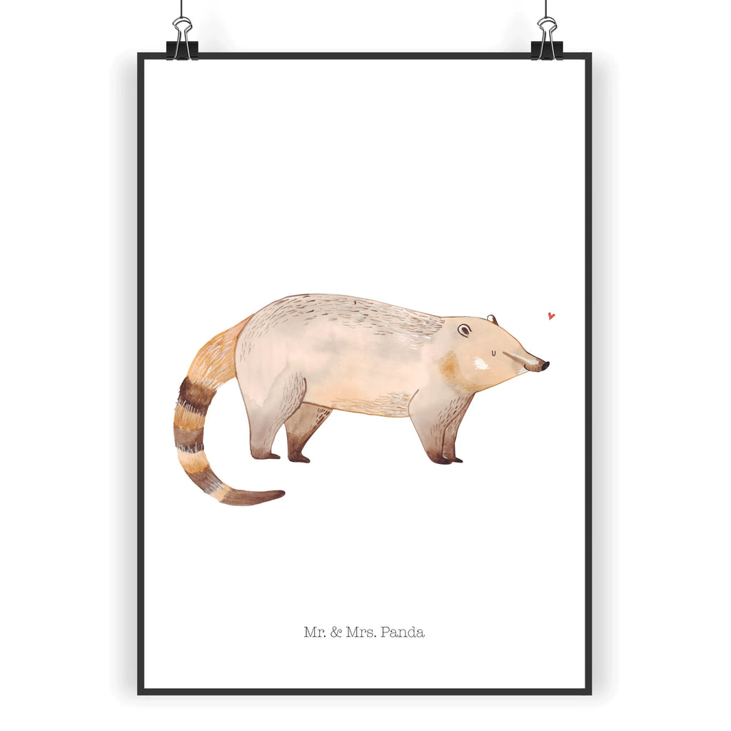 Poster Coati Plakat, kunstposter, Wandbild, Designposter, Mr. & Mrs. Panda Poster, drucke, Wanddeko Bild, Wanddekoration, grafikposter, kunst für die wand, kunstdruck poster, Wandschmuck, Deko Bild, Poster, Bild für Wand, wanddruck, wandkunst, Posterdruck, wanddeko, Bild, Kunstdruck, Wandposter, Gute Laune, Tiermotive, Tiere, Lustige Sprüche, Nasenbären, Rüsselbär, Bär, Nasenbär