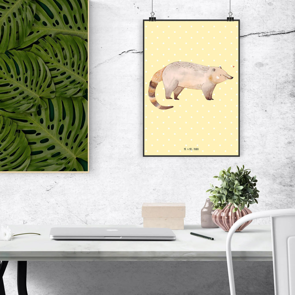 Poster Coati Plakat, kunstposter, Wandbild, Designposter, Mr. & Mrs. Panda Poster, drucke, Wanddeko Bild, Wanddekoration, grafikposter, kunst für die wand, kunstdruck poster, Wandschmuck, Deko Bild, Poster, Bild für Wand, wanddruck, wandkunst, Posterdruck, wanddeko, Bild, Kunstdruck, Wandposter, Gute Laune, Tiermotive, Tiere, Lustige Sprüche, Nasenbären, Rüsselbär, Bär, Nasenbär