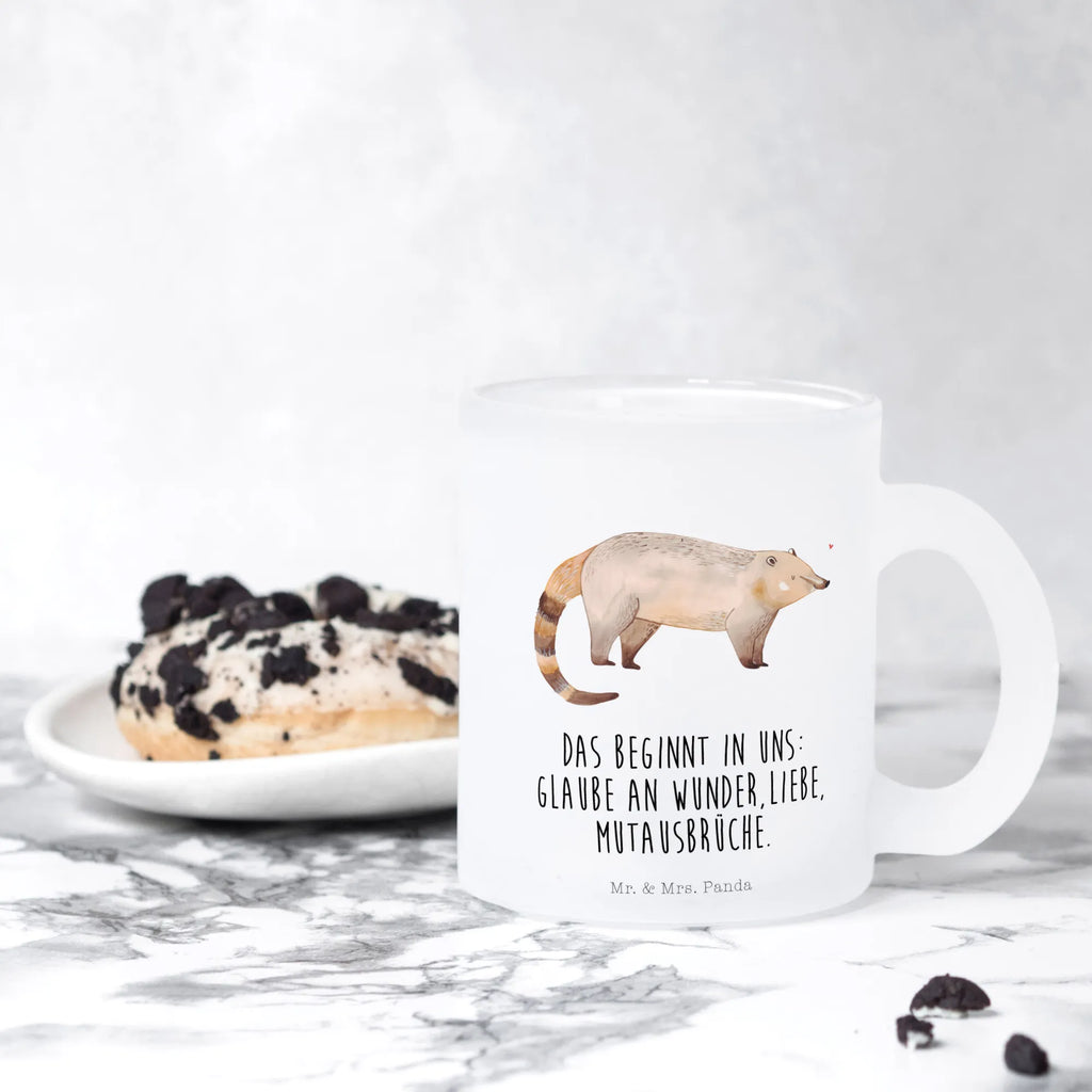Teetasse Nasenbär tasse glas, Teetasse aus Glas, Teegläser, Teetasse, Glasbecher, Trinkglas, Tasse, getränkeglas, Tasse Für Tee, Teeglas, Teetasse Glas, Tee Tasse, glastasse, Becher, becher für tee, becher glas, Große Teetasse, Glas Teebecher, Lustige Sprüche, Tiere, Tiermotive, Gute Laune, Rüsselbär, Nasenbär, Bär, Nasenbären