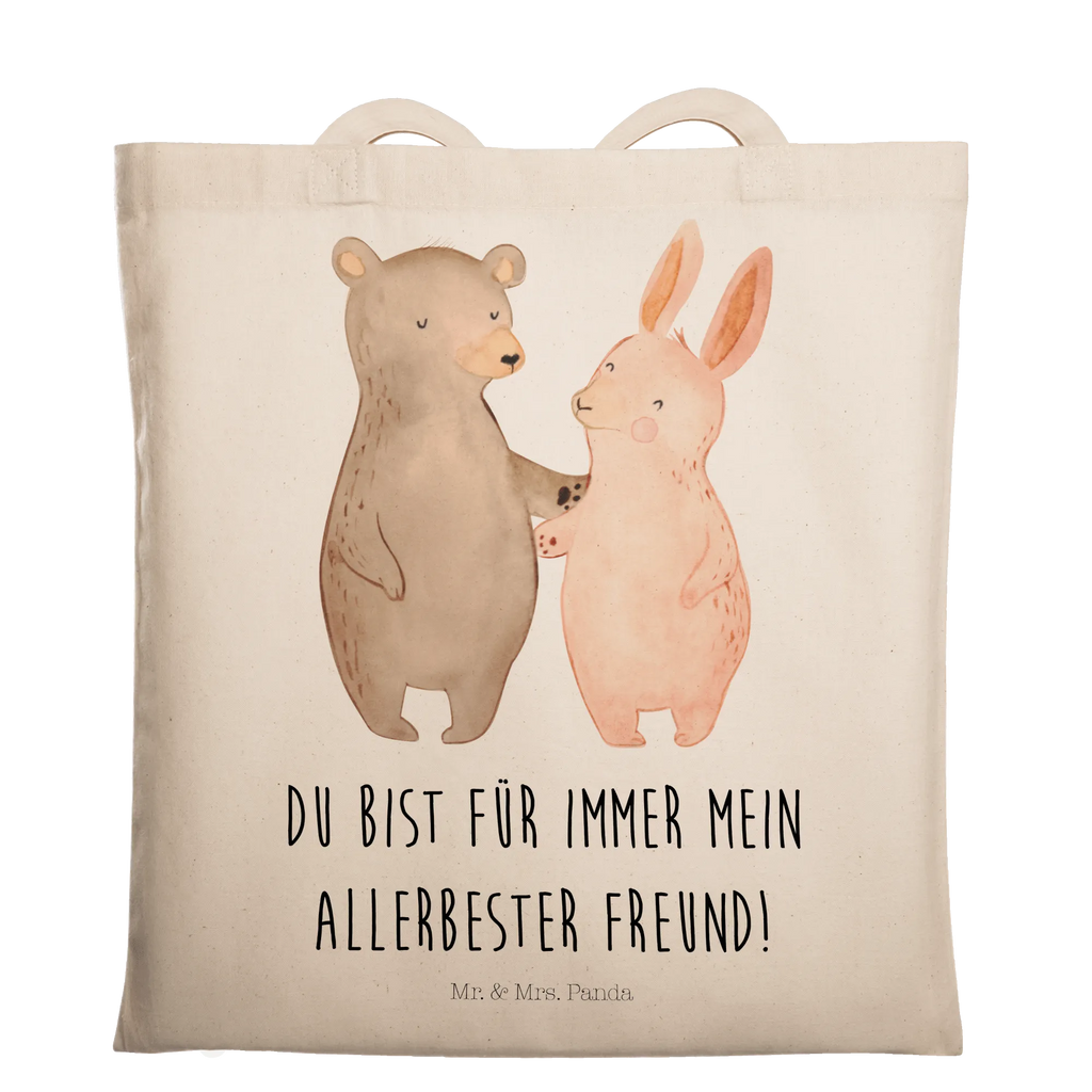 Tote bag bear and rabbit Embrace