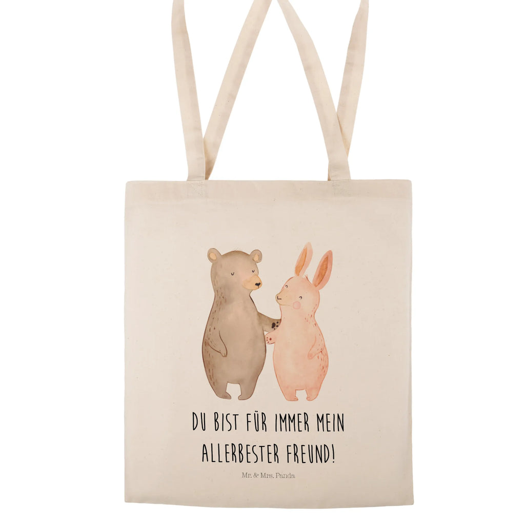Tote bag bear and rabbit Embrace