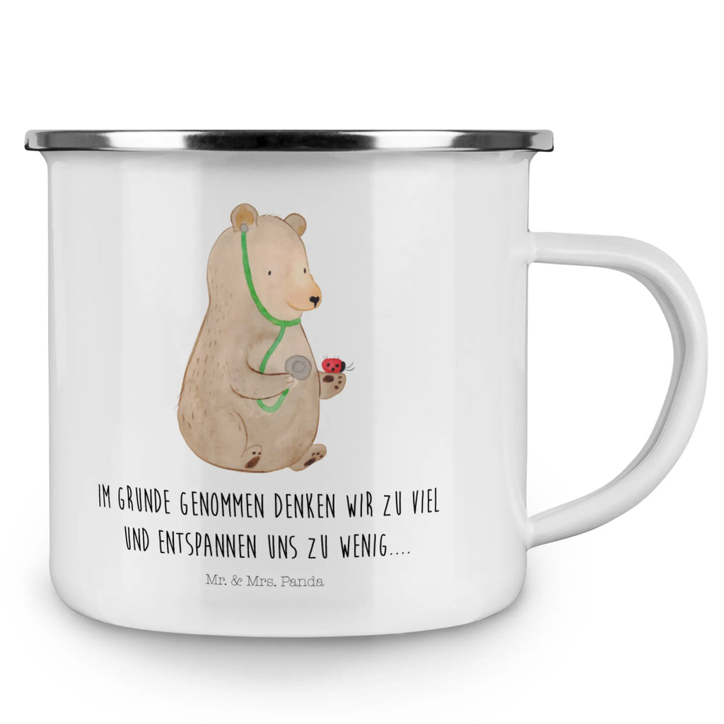 Enamel camping mug bear Physician camping mug, adventure mug, bushcraft mug, camping metal cup, camp coffee mug, camper mug, backpacking mug, hiking mug, enamel mug, enamel drinking mug, tin coffee cup, enamel camping cup, metal cup, steel mug for camping, outdoor cup, lightweight camping mug, metal camping mug, travel mug, campfire mug, stainless steel drinking cup, bear, teddy, teddy bear, cuddly toy, Bear, Professor, Doctor