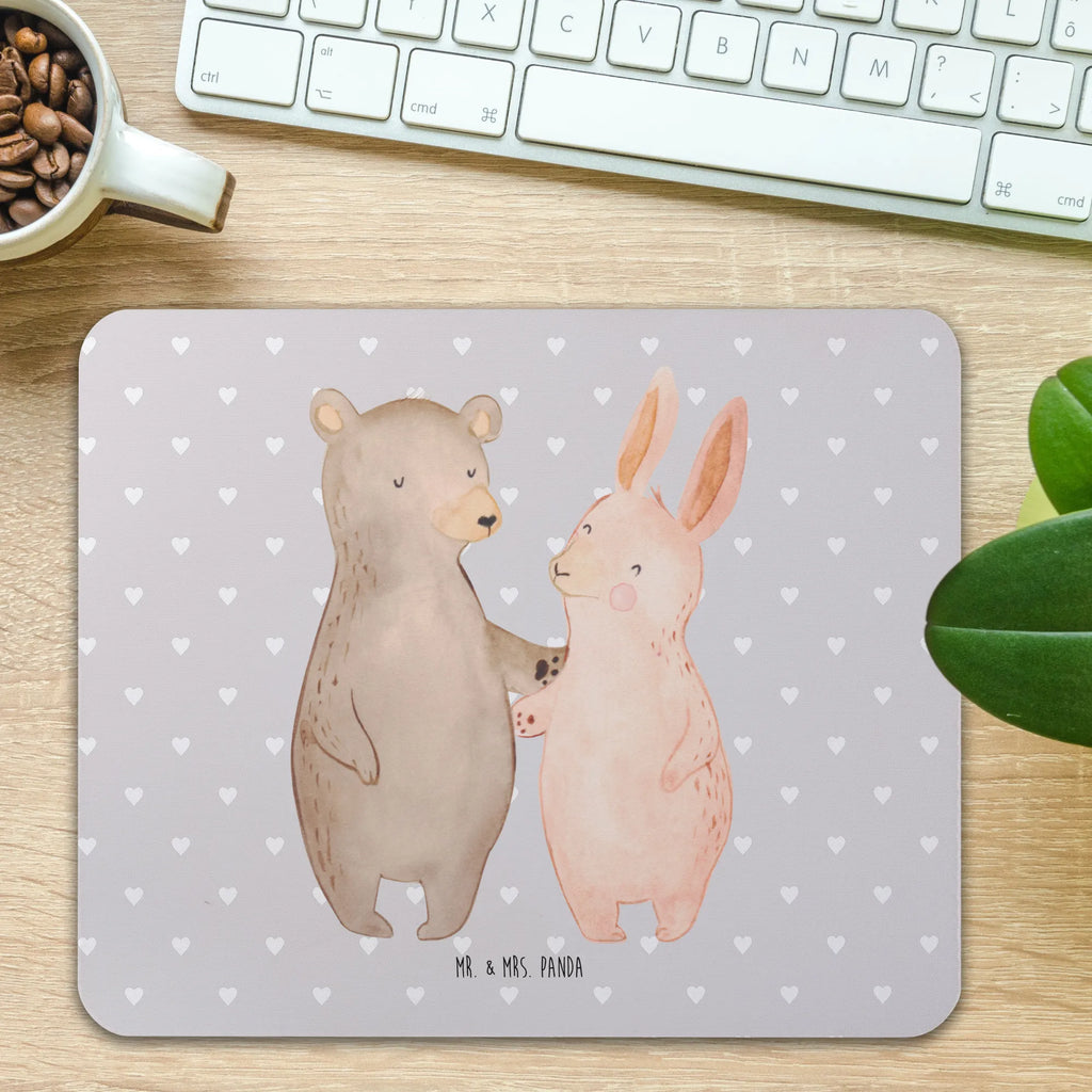 Mouse mat bear and rabbit Embrace Arbeitszimmer, Mousepad, Einzigartiges Mauspad, Mauspad Büro, Mauspad, Computer zubehör, Mausunterlage, Designer Mauspad, Büroausstattung, PC Zubehör, Liebe, Partner, Freund, Freundin, Ehemann, Ehefrau, Heiraten, Verlobung, Heiratsantrag, Liebesgeschenk, Jahrestag, Hocheitstag, Hase, Freunde, Bärchen, Bär, best friends, bester Freund