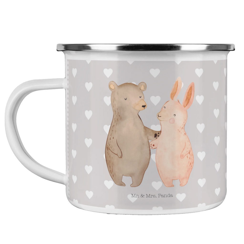 Camping Emaille Tasse Bär Hase Umarmen Teebecher, Reisebecher, becher emaille, wanderbecher, Emaille Tasse, blechbecher, Tasse Emaille, Emaille Becher, Kaffeetasse, Trinkbecher, Kaffeebecher, Campingbecher, Metalltasse, emaillebecher, Teetasse, metallbecher, Emailletasse, Pott, Blechtasse, Tasse, Campingtasse, reisetasse, Becher, wandertasse, Verlobung, Freund, Partner, Heiratsantrag, Freundin, Liebesgeschenk, Ehemann, Hocheitstag, Ehefrau, Heiraten, Jahrestag, Liebe, Bär, Bärchen, Freunde, Bester Freund, Best Friends, Hase