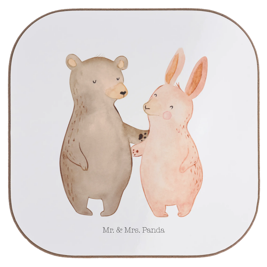 Square coaster bear and rabbit Embrace Holzuntersetzer, Untersetzer für Gläser, Tassen Untersetzer, Glasuntersetzer, Untersetzer Design, Untersetzer Gläser, Bierdeckel, Getränkeuntersetzer, Untersetzer Holz, Korkuntersetzer, Untersetzer aus Holz, Untersetzer, Liebe, Partner, Freund, Freundin, Ehemann, Ehefrau, Heiraten, Verlobung, Heiratsantrag, Liebesgeschenk, Jahrestag, Hocheitstag, bester Freund, best friends, Bärchen, Bär, Hase, Freunde