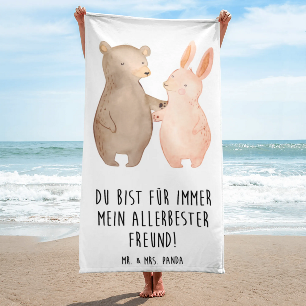 XL bath towel bear and rabbit Embrace large beach towel, extra large swim towel, spa towel, oversized towel, luxury bath sheet, XL bath towel, Love, Loving, Two, Together, Marriage, Engagement, Proposal of marriage, Love gift, gift for her, gift for him, anniversary gift, best friend, best friends, bear, rabbit, friends
