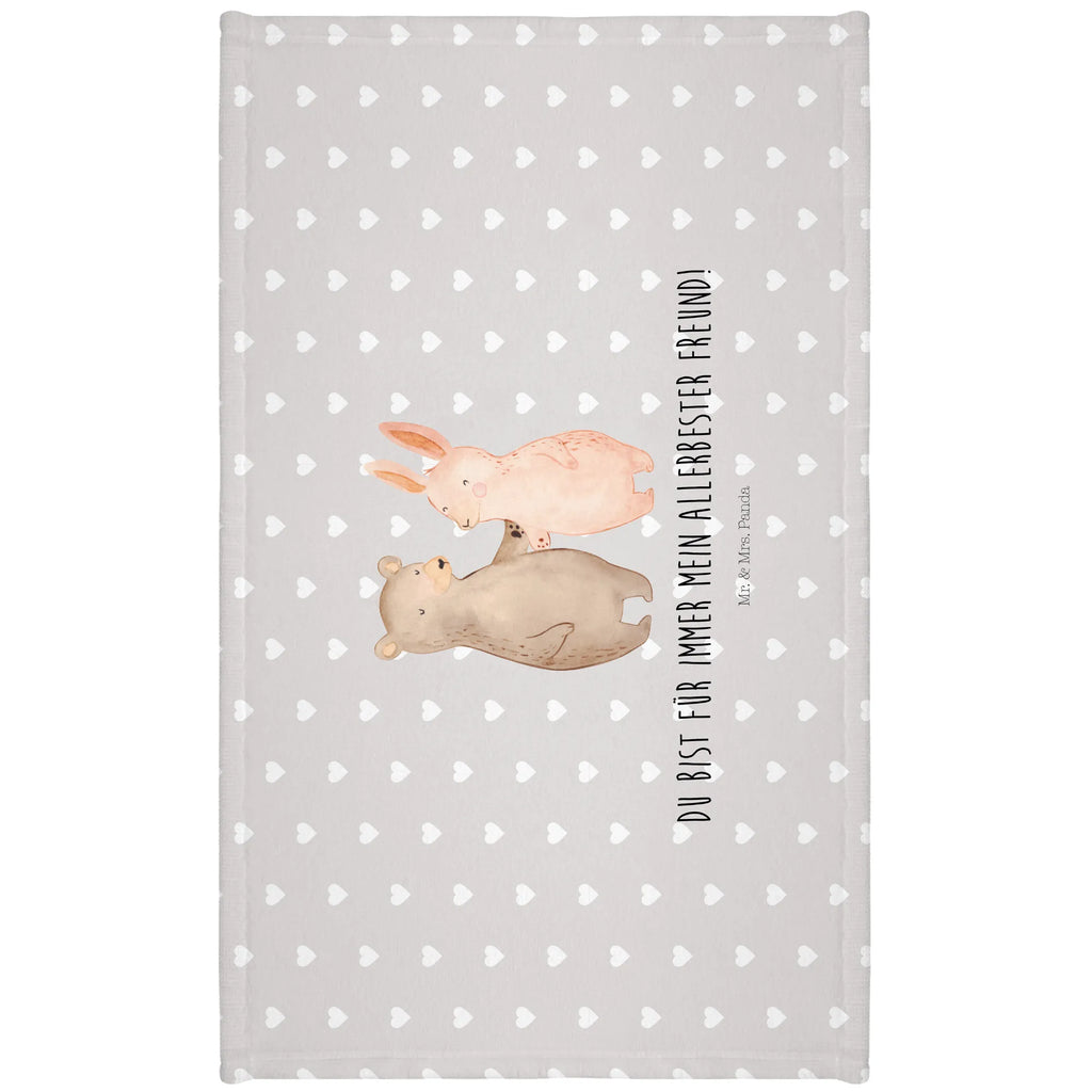Guest towel bear and rabbit Embrace Handtuch, Badehandtuch, Badezimmer, Handtücher, groß, Kinder, Baby, Liebe, Partner, Freund, Freundin, Ehemann, Ehefrau, Heiraten, Verlobung, Heiratsantrag, Liebesgeschenk, Jahrestag, Hocheitstag, Freunde, bester Freund, Hase, Bär, Bärchen, best friends