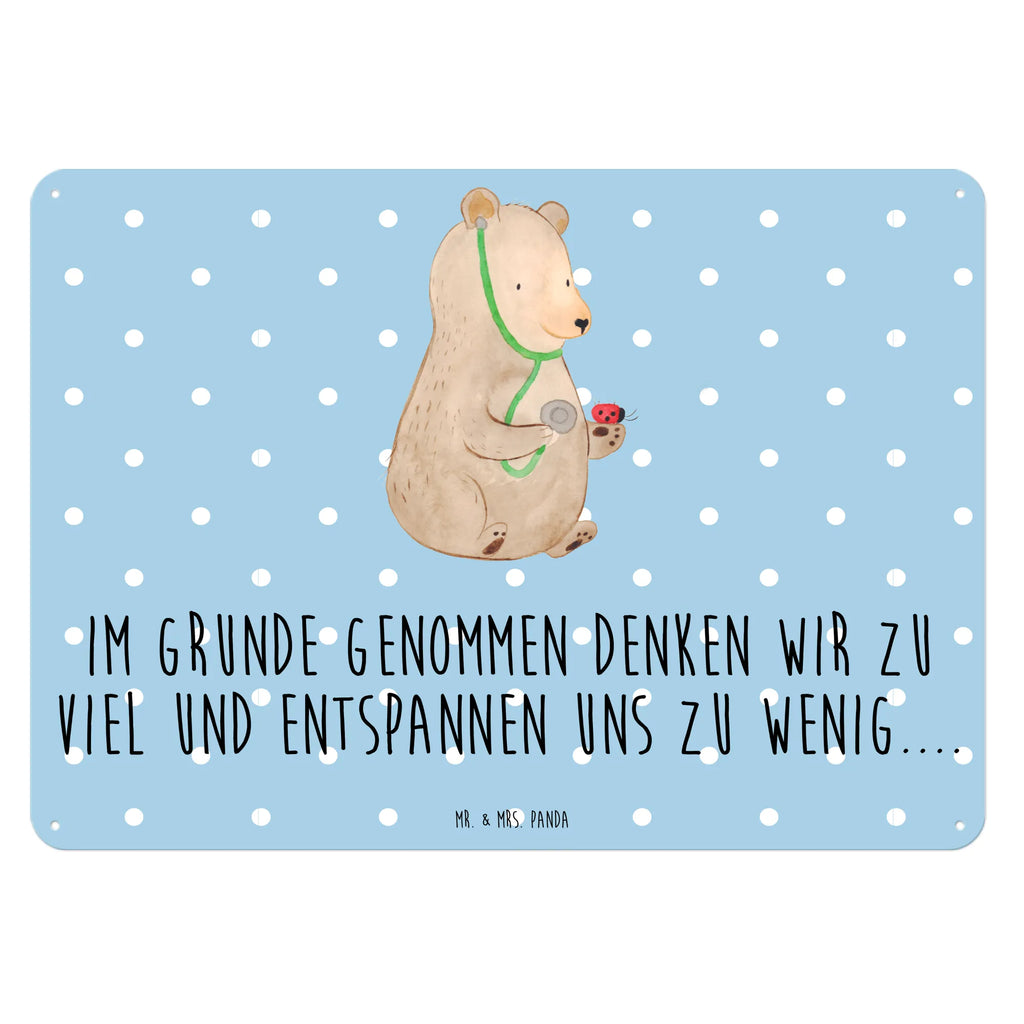 Blechschild Bär Arzt Türschild Metall, Blechschild Groß, Blechschild Büro, Wandschild Metall, Blechschild, Dekoschild Metall, Blechschild Zum Aufhängen, Blechschild Küche, Blechschild Für Männer, Blechschild Für Frauen, Teddy, Bär, Teddybär, Doktorin, Professorin, Doktor, Professor, Ärztin, Arzt