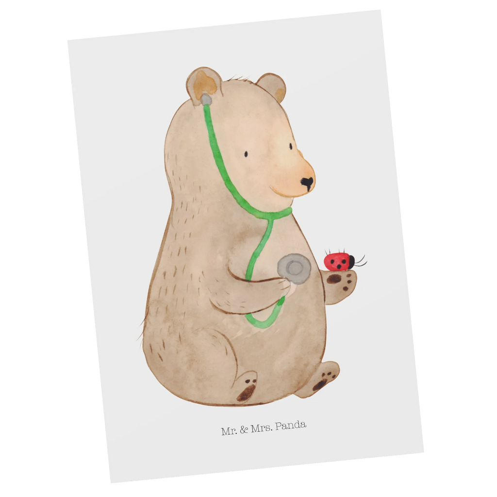 Postcard bear Physician Karte, Ansichtskarten, Ansichtskarte, Einladungskarten Geburtstag, Einladung, Einladungskarte, Postkarte, Geburtstagskarte, Einladung Geburtstag, Geschenkkarte, Grußkarte, Dankeskarte, Bär, Teddy, Teddybär, Doktor, Ärztin, Professorin, Doktorin, Arzt, Professor