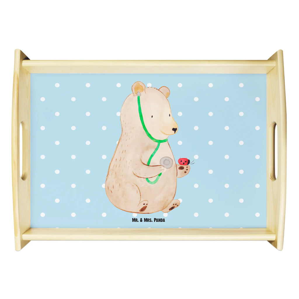 Serviertablett Bär Arzt Holztablett, Küchentablett, Dekotablett, Serviertablett, Tablett, Frühstückstablett, Bär, Teddy, Teddybär, Ärztin, Doktor, Professor, Doktorin, Arzt, Professorin