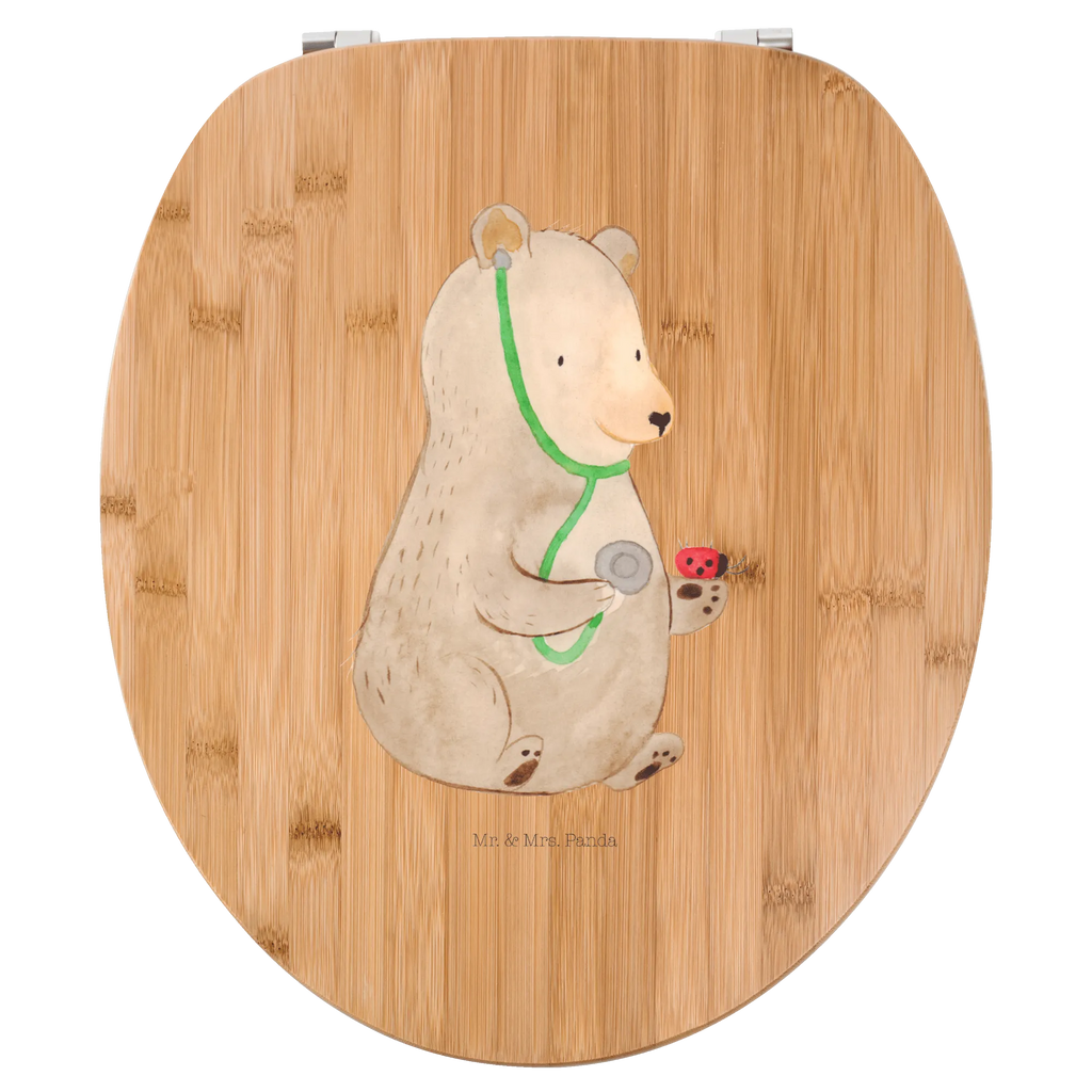 Motiv WC Sitz Bär Arzt Toilette, Toilettendeckel, Klodeckel, WC-Sitz, Klobrille, Bär, Teddy, Teddybär, Arzt, Professorin, Doktor, Professor, Ärztin, Doktorin