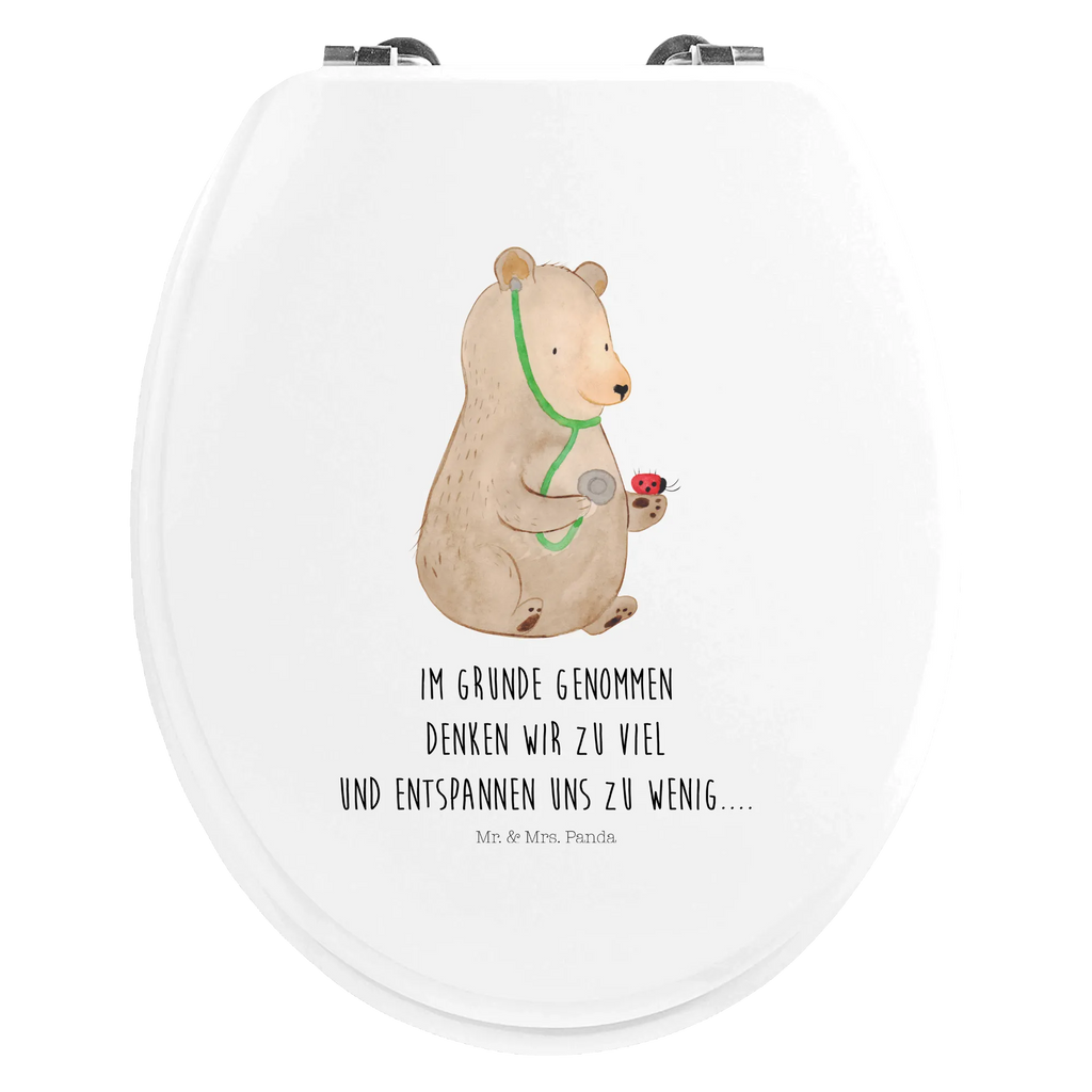Motiv WC Sitz Bär Arzt Toilette, Toilettendeckel, Klodeckel, WC-Sitz, Klobrille, Bär, Teddy, Teddybär, Arzt, Professorin, Doktor, Professor, Ärztin, Doktorin
