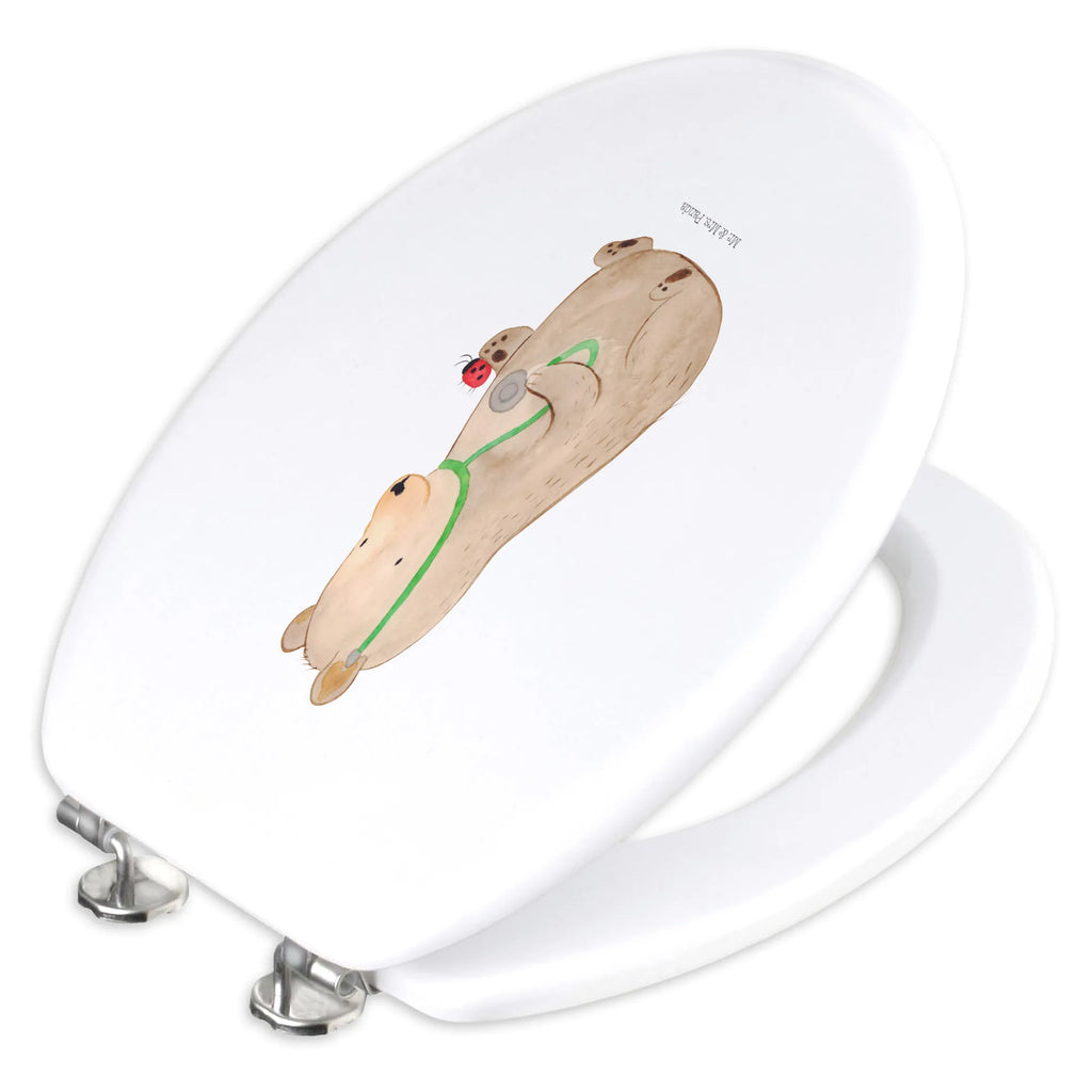 Motiv WC Sitz Bär Arzt Toilette, Toilettendeckel, Klodeckel, WC-Sitz, Klobrille, Bär, Teddy, Teddybär, Arzt, Professorin, Doktor, Professor, Ärztin, Doktorin