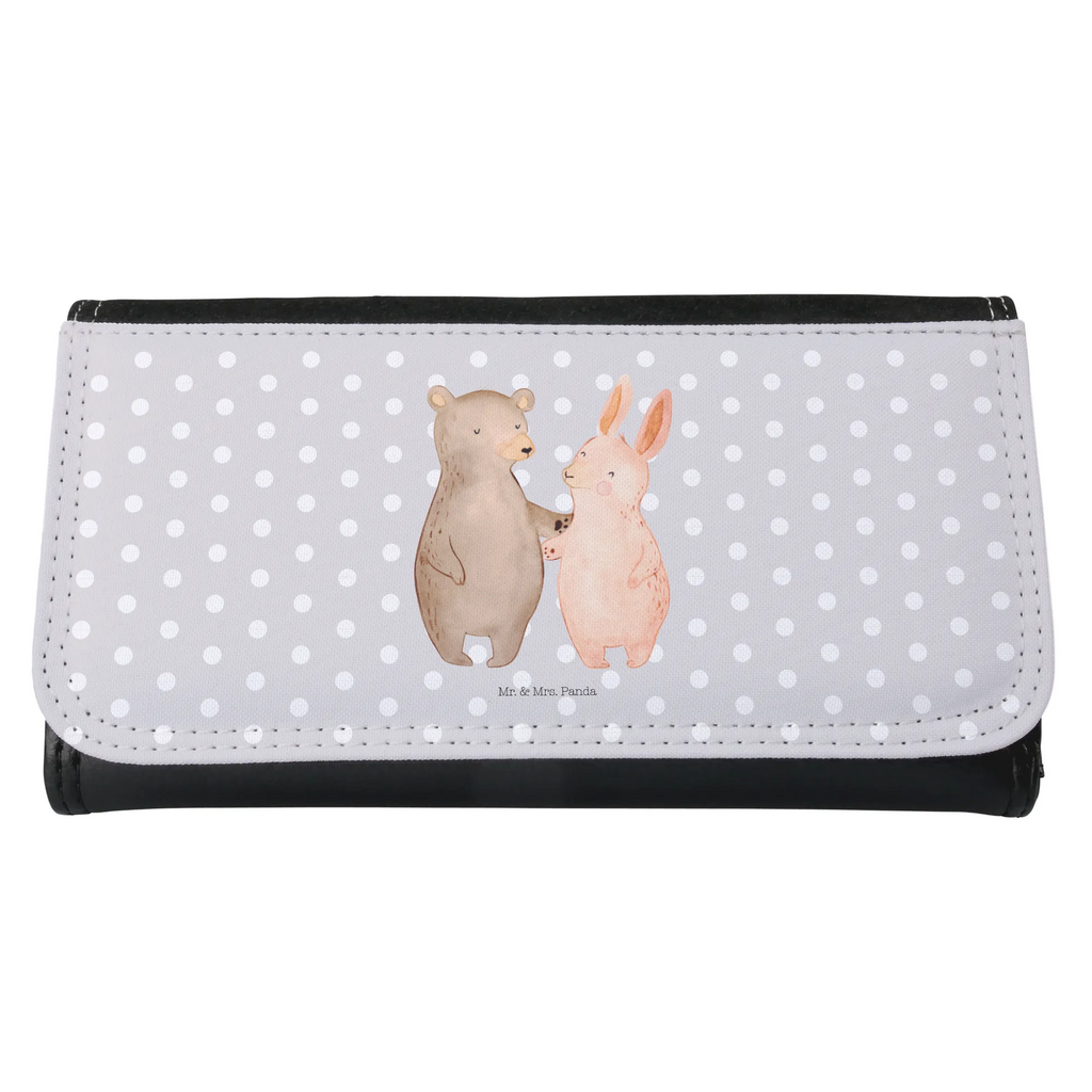 Portfel damski Niedźwiedź i królik Przytulać Miłość, partner, przyjaciel, przyjaciółka, mąż, żona, wesele, zaręczyny, prośba o rękę, prezent miłosny, rocznica, dzień ślubu