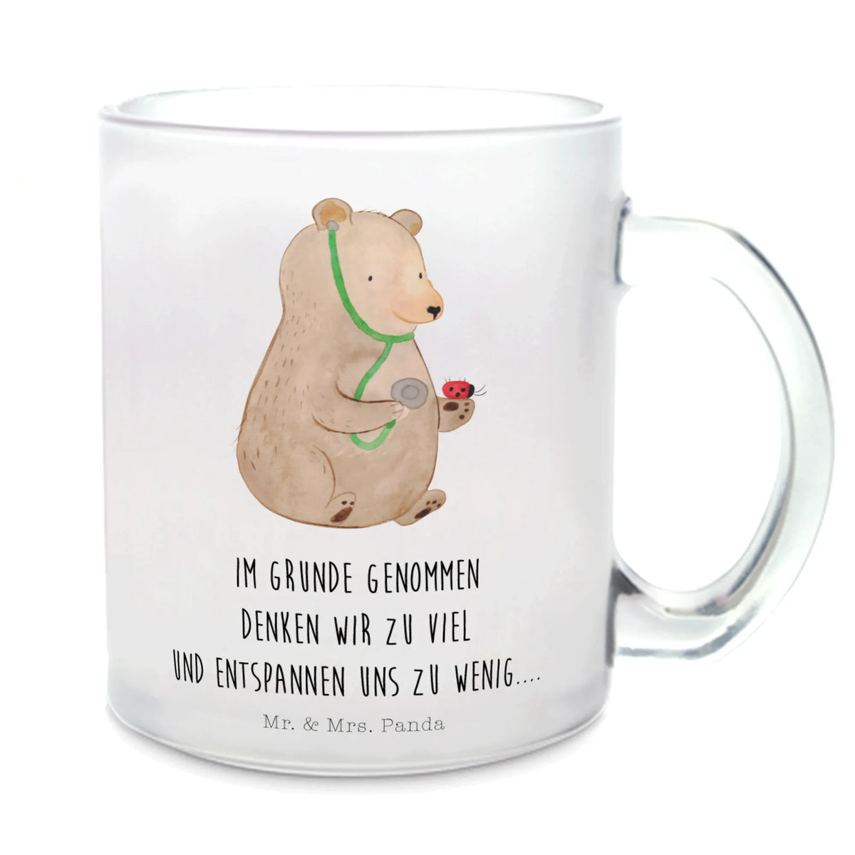 Glass tea cup bear Physician teddy bear, cuddly toy, Doctor