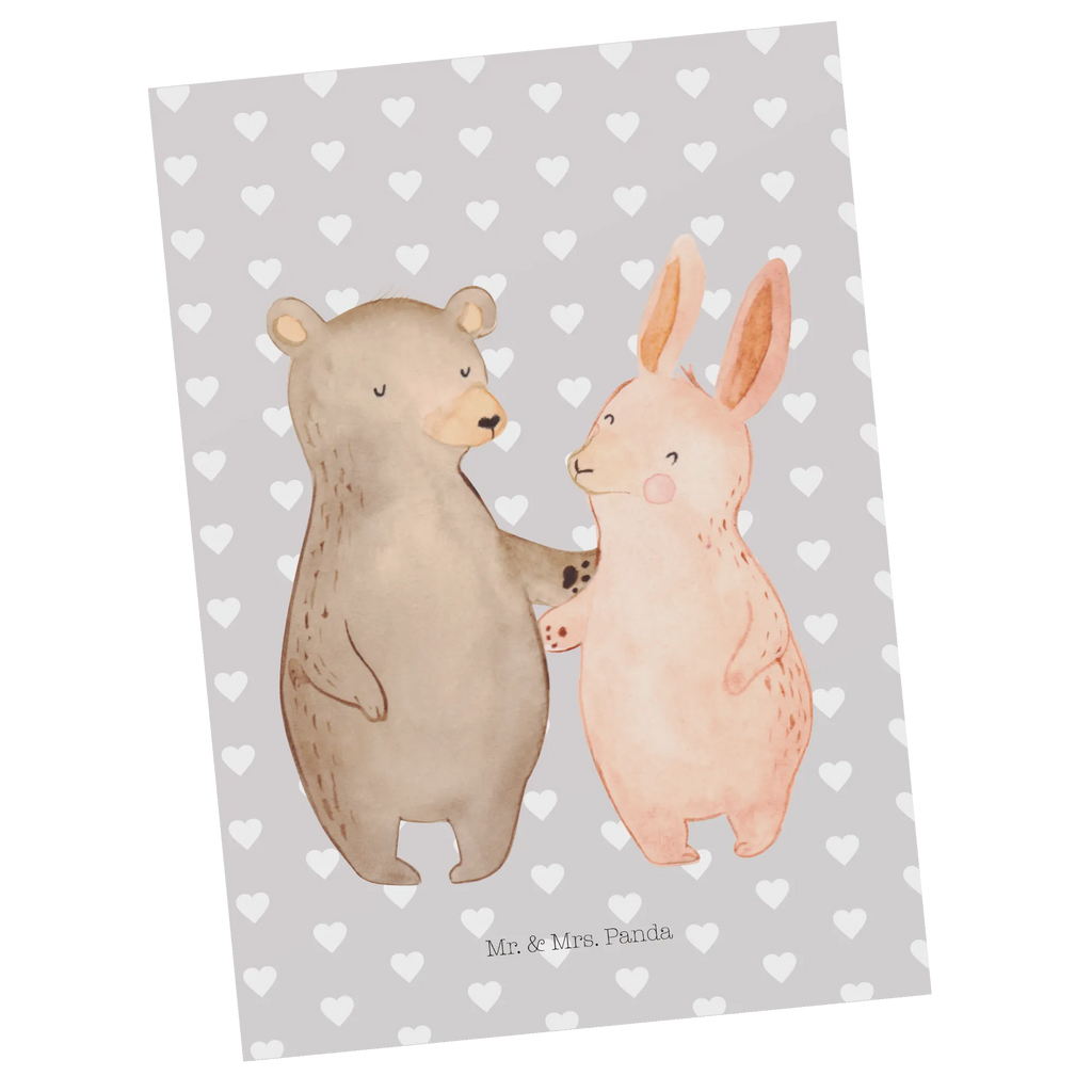 Postcard bear and rabbit Embrace Geschenkkarte, Geburtstagskarte, Einladungskarte, Postkarte, Ansichtskarte, Einladung Geburtstag, Ansichtskarten, Karte, Einladungskarten Geburtstag, Einladung, Dankeskarte, Grußkarte, Liebe, Partner, Freund, Freundin, Ehemann, Ehefrau, Heiraten, Verlobung, Heiratsantrag, Liebesgeschenk, Jahrestag, Hocheitstag, Freunde, Hase, Bärchen, best friends, Bär, bester Freund
