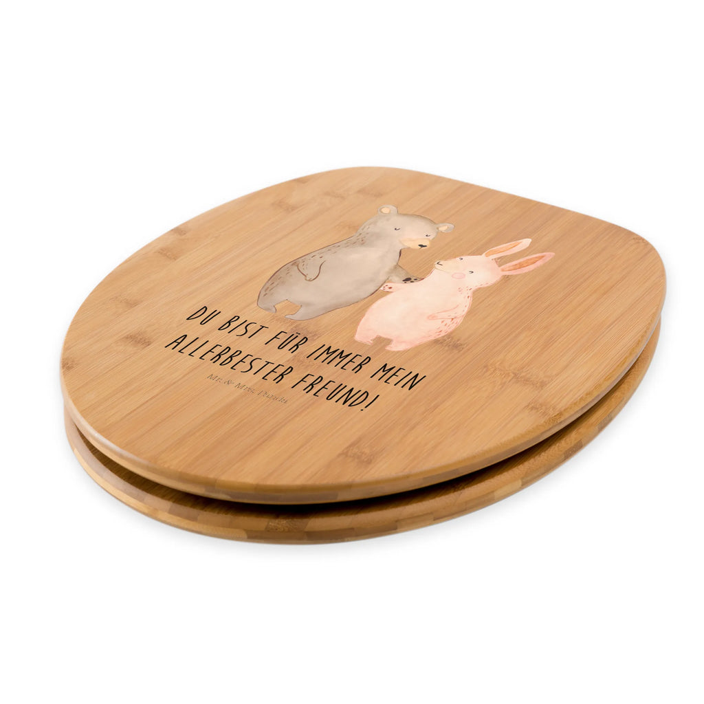 Motif toilet seat bear and rabbit Embrace toilet, toilet cover, toilet lid, toilet seat, wood, Love, Loving, Two, Together, Marriage, Engagement, Proposal of marriage, Love gift, gift for her, gift for him, anniversary gift, best friends, bear, rabbit, friends, best friend