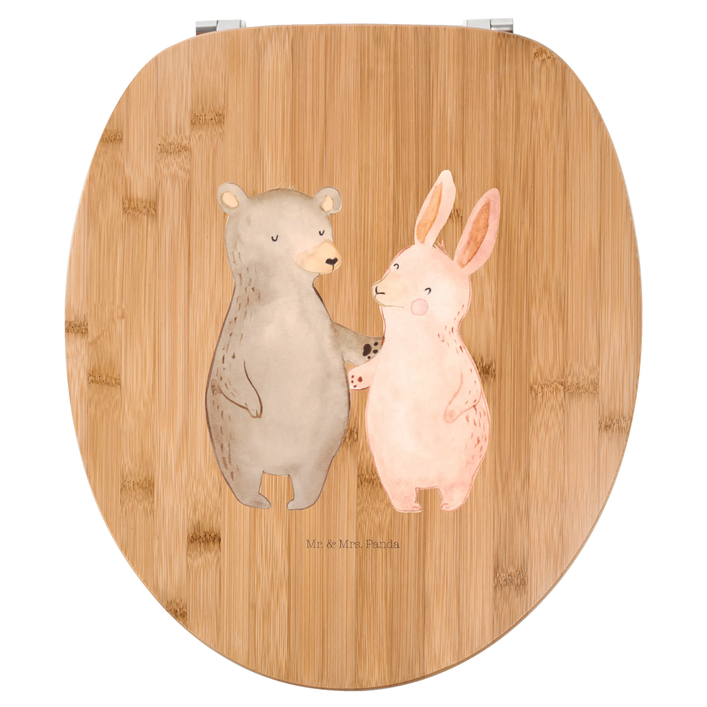 Motif toilet seat bear and rabbit Embrace toilet, toilet cover, toilet lid, toilet seat, wood, Love, Loving, Two, Together, Marriage, Engagement, Proposal of marriage, Love gift, gift for her, gift for him, anniversary gift, best friends, bear, rabbit, friends, best friend