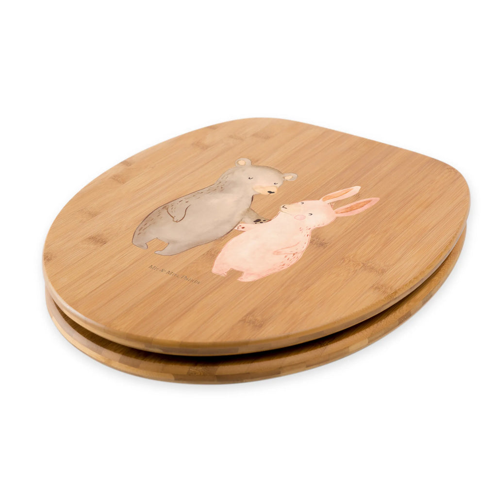 Motif toilet seat bear and rabbit Embrace toilet, toilet cover, toilet lid, toilet seat, wood, Love, Loving, Two, Together, Marriage, Engagement, Proposal of marriage, Love gift, gift for her, gift for him, anniversary gift, best friends, bear, rabbit, friends, best friend