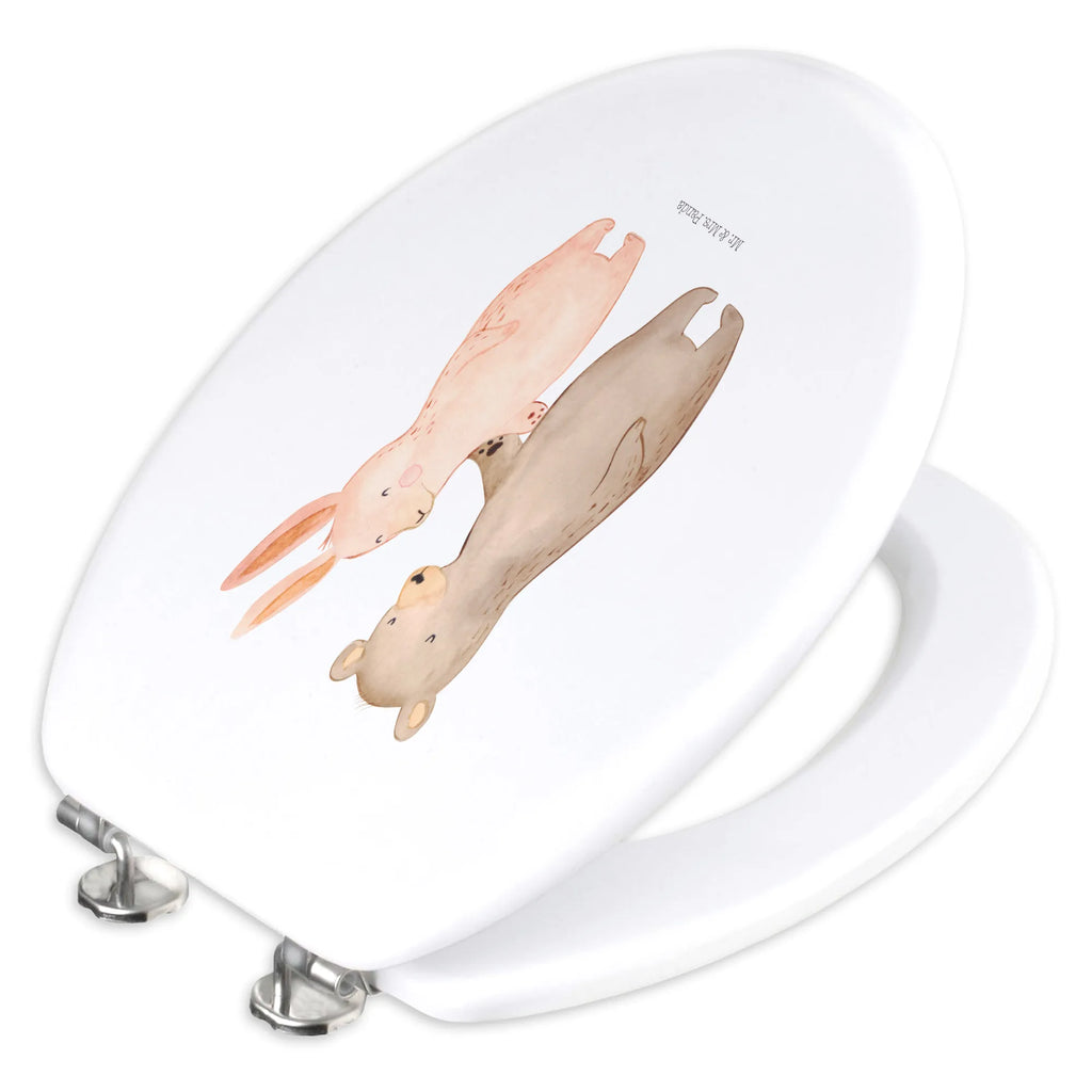Motif toilet seat bear and rabbit Embrace toilet, toilet cover, toilet lid, toilet seat, wood, Love, Loving, Two, Together, Marriage, Engagement, Proposal of marriage, Love gift, gift for her, gift for him, anniversary gift, best friends, bear, rabbit, friends, best friend