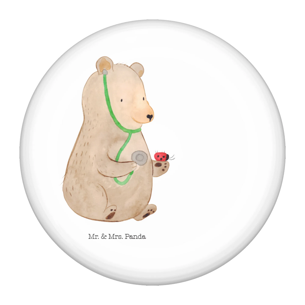 Button bear Physician 50mm Button, Lapel Pin, Pin, Button, bear, teddy, teddy bear, cuddly toy, Bear, Doctor, Professor