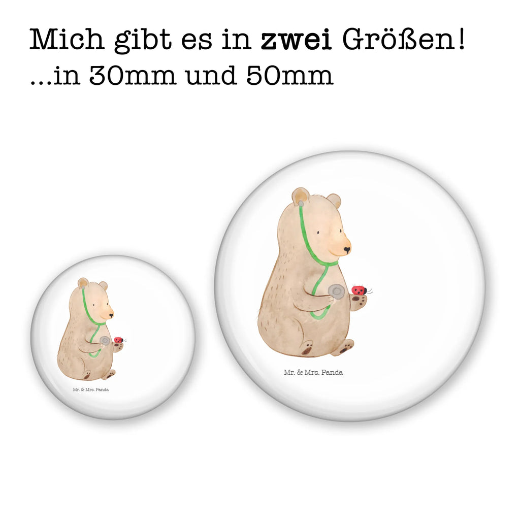 Button bear Physician 50mm Button, Lapel Pin, Pin, Button, bear, teddy, teddy bear, cuddly toy, Bear, Doctor, Professor