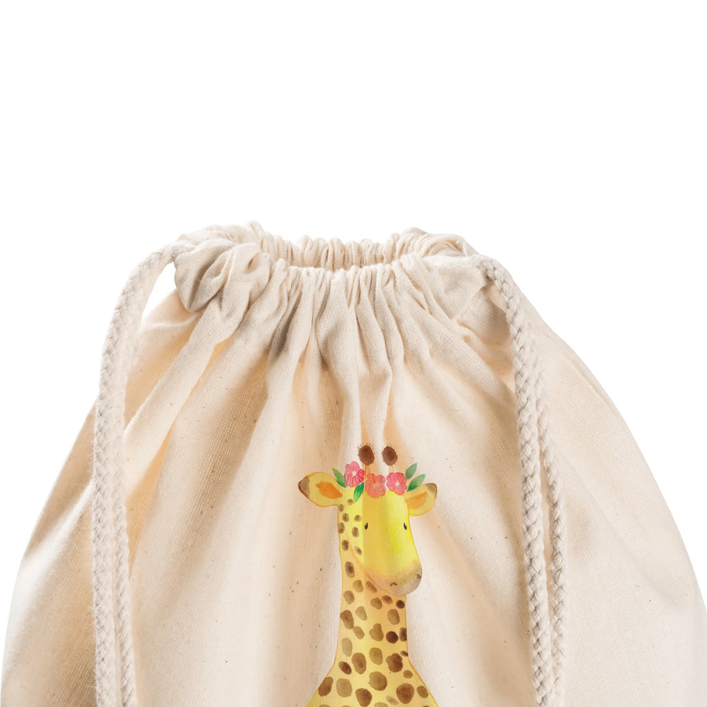Drawstring bag giraffe flower wreath carrier bag, jute bag, sports bag, bag, hipster, gym bag, Africa, self-love, adventurer, friend, wreath of flowers, giraffe