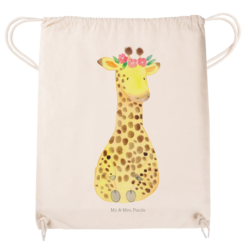 Drawstring bag giraffe flower wreath carrier bag, jute bag, sports bag, bag, hipster, gym bag, Africa, self-love, adventurer, friend, wreath of flowers, giraffe