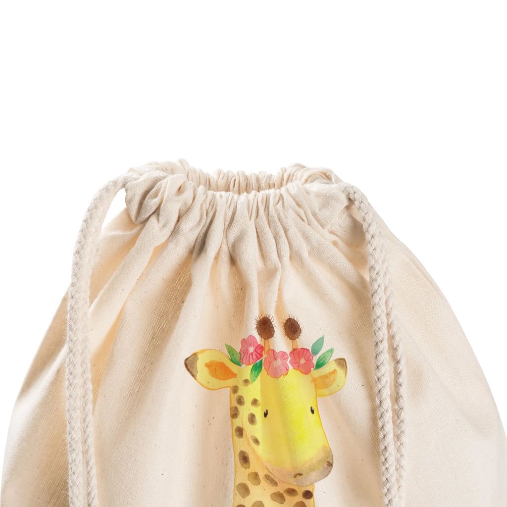 Drawstring bag giraffe flower wreath carrier bag, jute bag, sports bag, bag, hipster, gym bag, Africa, self-love, adventurer, friend, wreath of flowers, giraffe