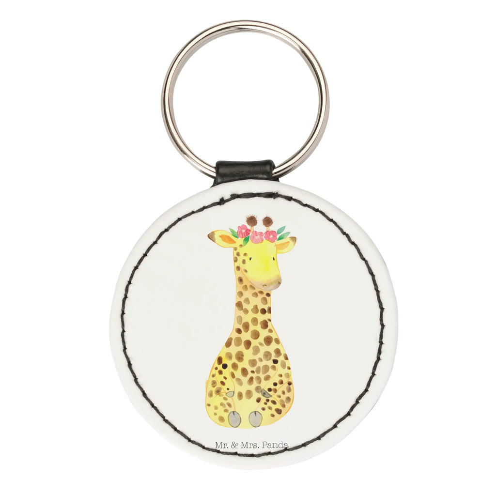 Round key ring giraffe flower wreath bag pendant, keychain, pendant, key ring, lucky charm, Africa, adventurer, friend, wreath of flowers, giraffe, self-love