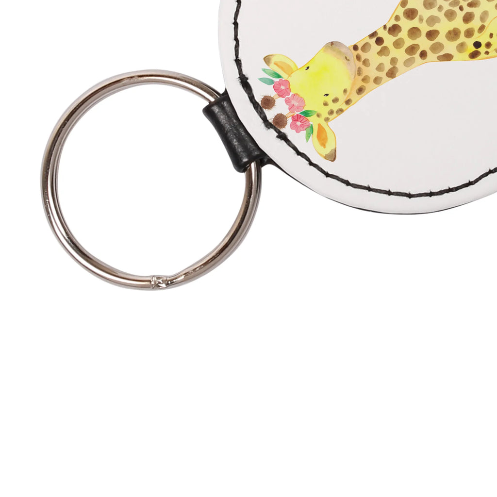 Round key ring giraffe flower wreath bag pendant, keychain, pendant, key ring, lucky charm, Africa, adventurer, friend, wreath of flowers, giraffe, self-love