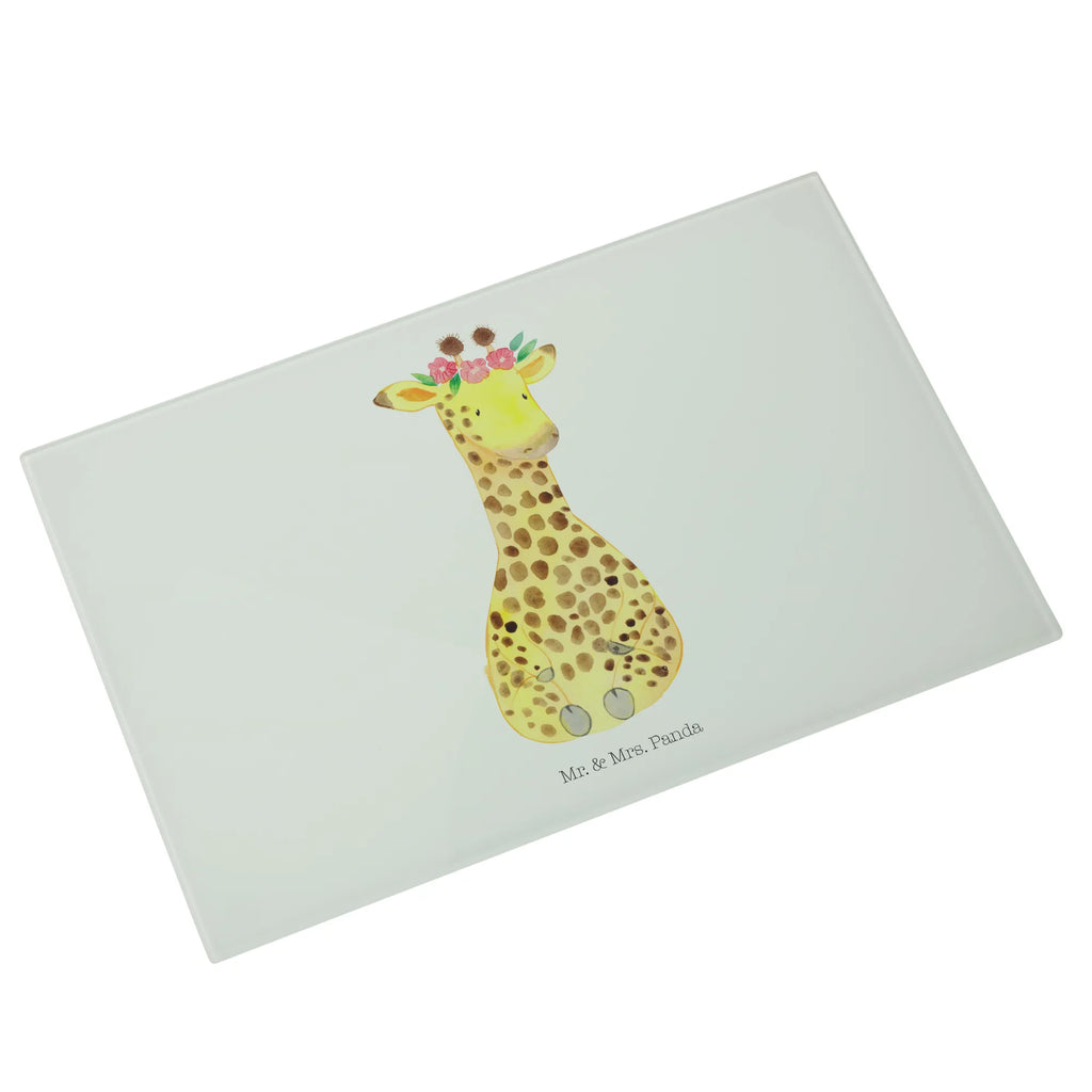 XL glass chopping board giraffe flower wreath cutting board, Glass cutting board, Africa, self-love, friend, giraffe, adventurer, wreath of flowers