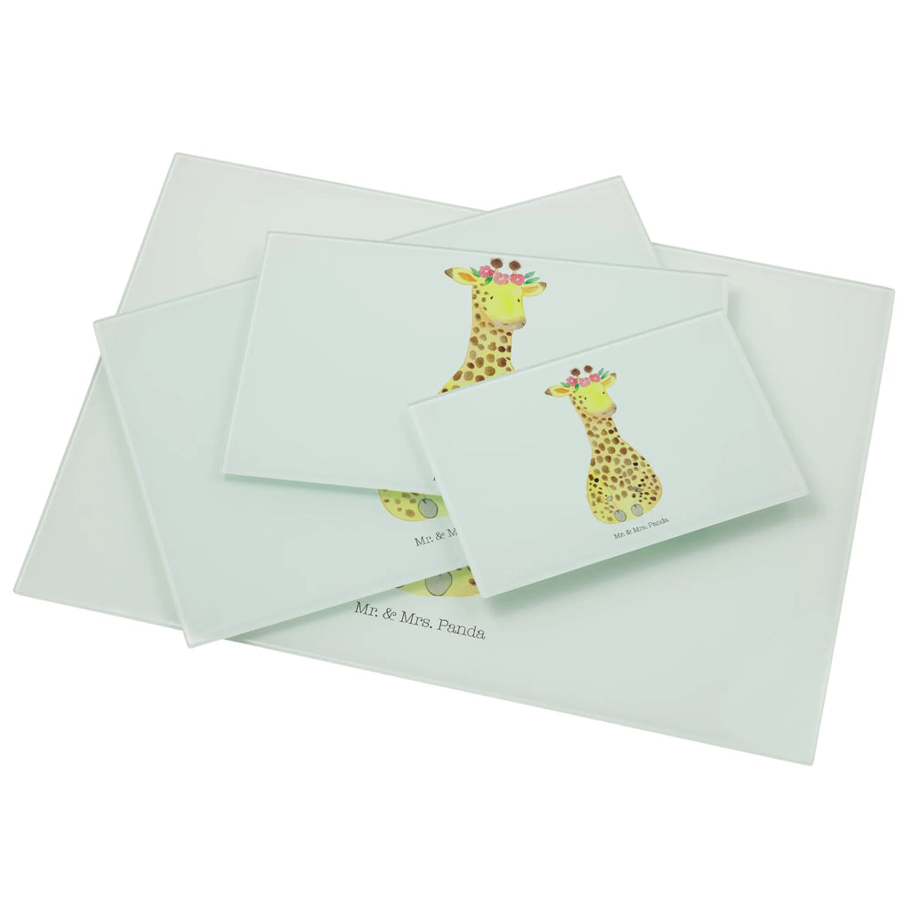 XL glass chopping board giraffe flower wreath cutting board, Glass cutting board, Africa, self-love, friend, giraffe, adventurer, wreath of flowers