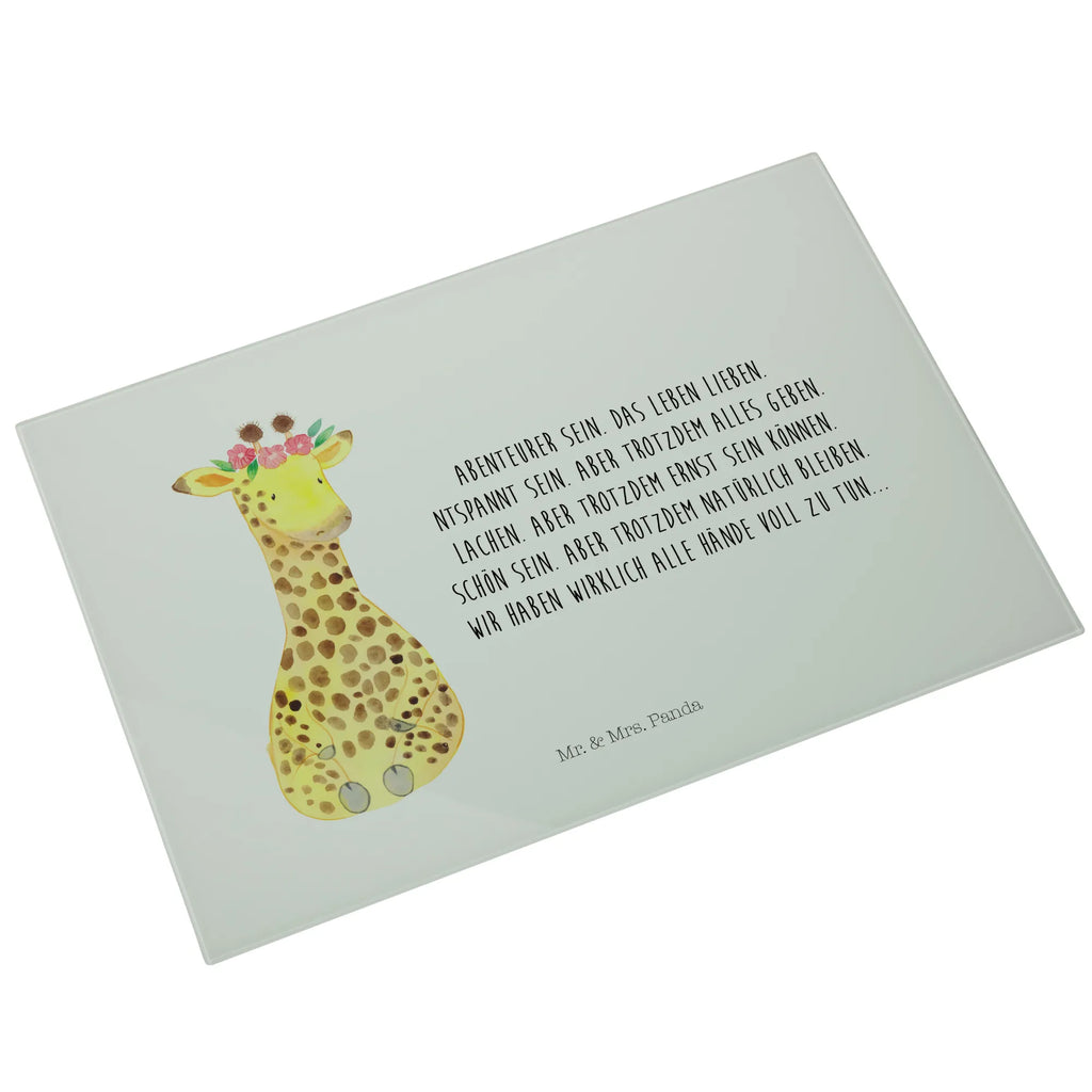 XL glass chopping board giraffe flower wreath cutting board, Glass cutting board, Africa, self-love, friend, giraffe, adventurer, wreath of flowers