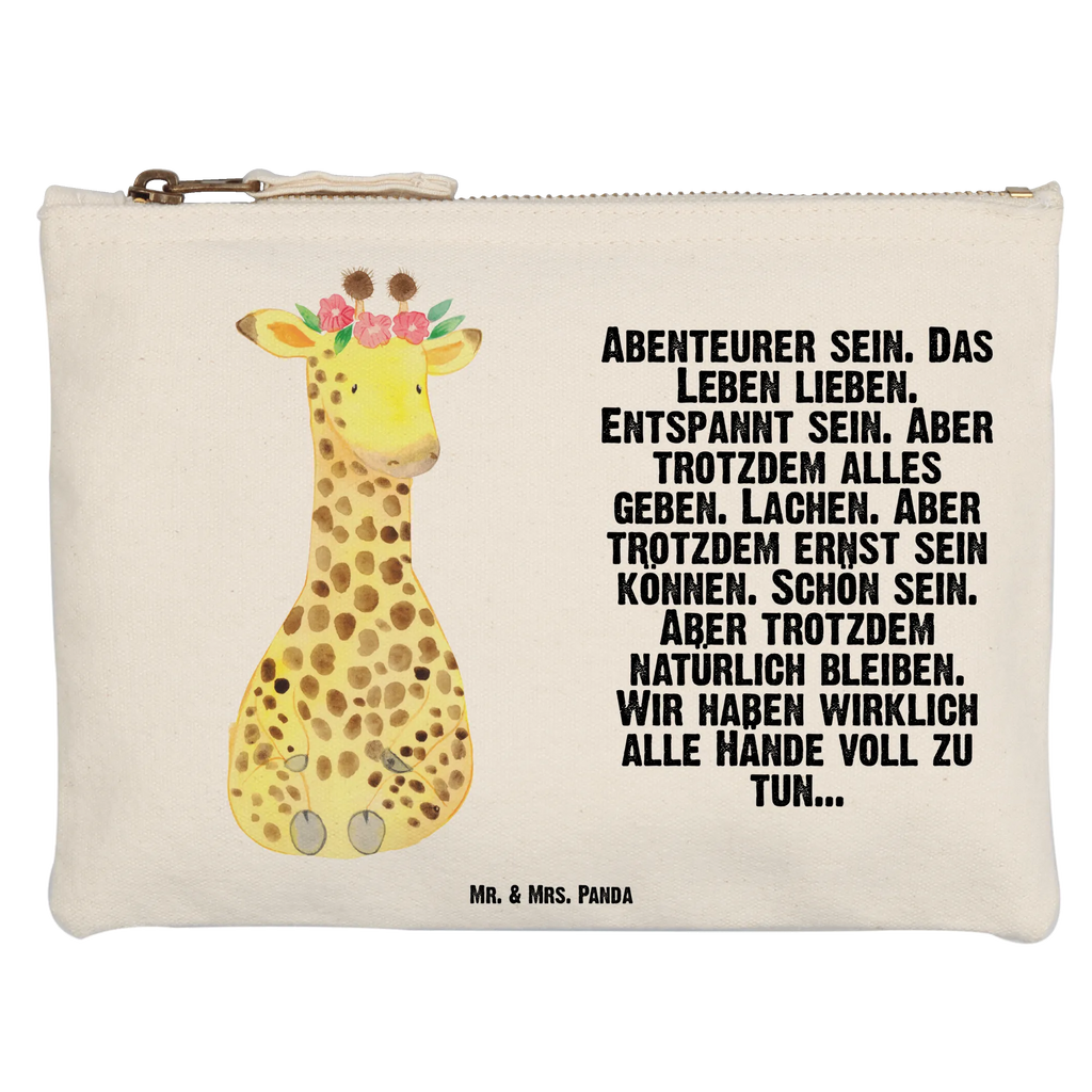 Make-up bag giraffe flower wreath utensilientasche, Federmappe, Kosmetiktasche, Kulturtasche, pinsel tasche, Waschtasche, pencil case, kosmetiktäschchen, beauty case, toiletry bag, beauty tasche, Mäppchen, Etui, Kulturbeutel, Schlampermäppchen, Kosmetikbeutel, aufbewahrungsbeutel, Schminkbeutel, aufbewahrungstasche, Waschbeutel, Schminktäschchen, Stiftemäppchen, Schminktasche, Afrika, Wildtiere, Blumenkranz, Abenteurer, Selbstliebe, Giraffe, Freundin